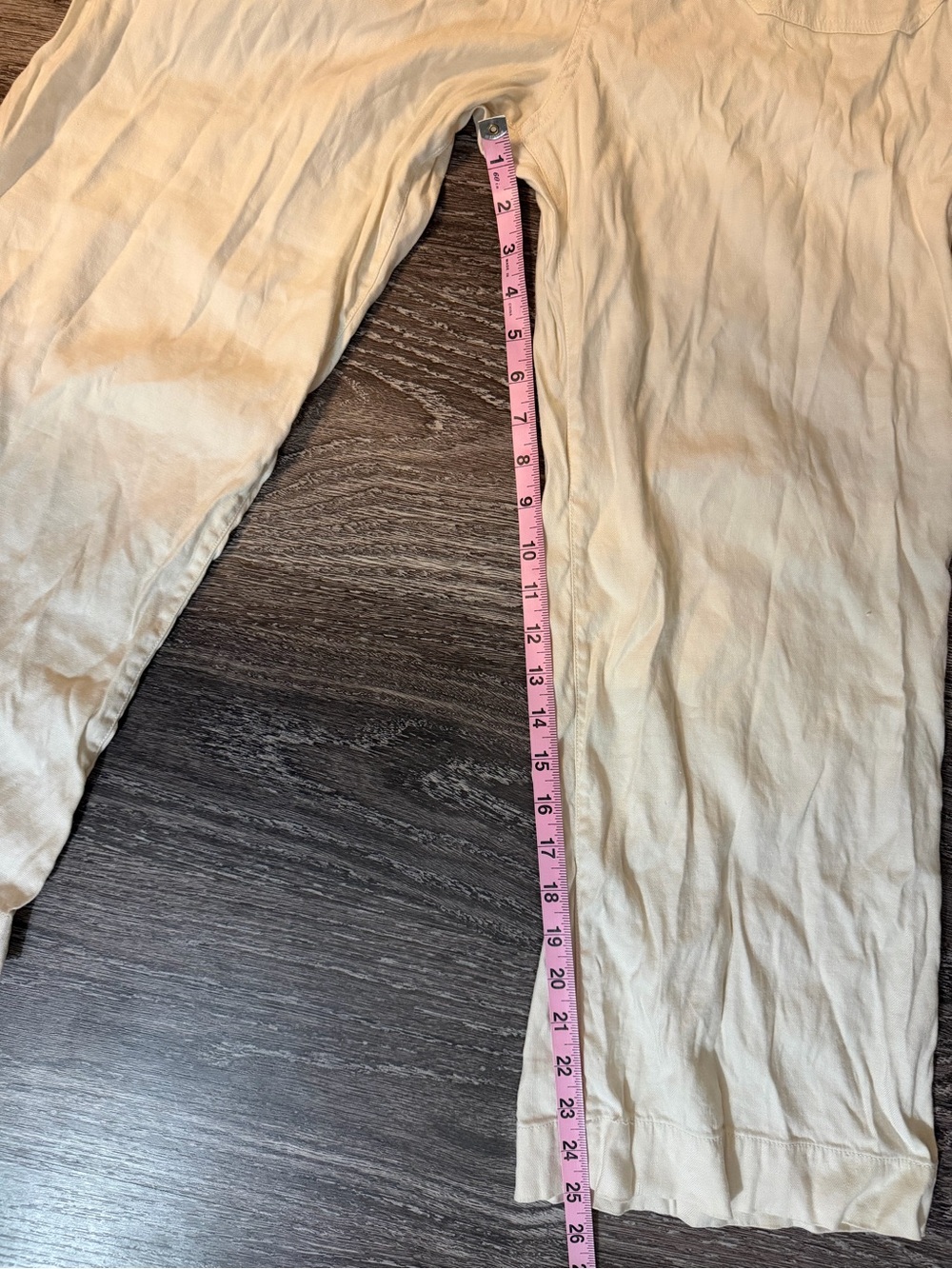 Anthropologie Maeve The Colette Linen Full Length Wide Leg Pants Cream - Picture 10 of 10